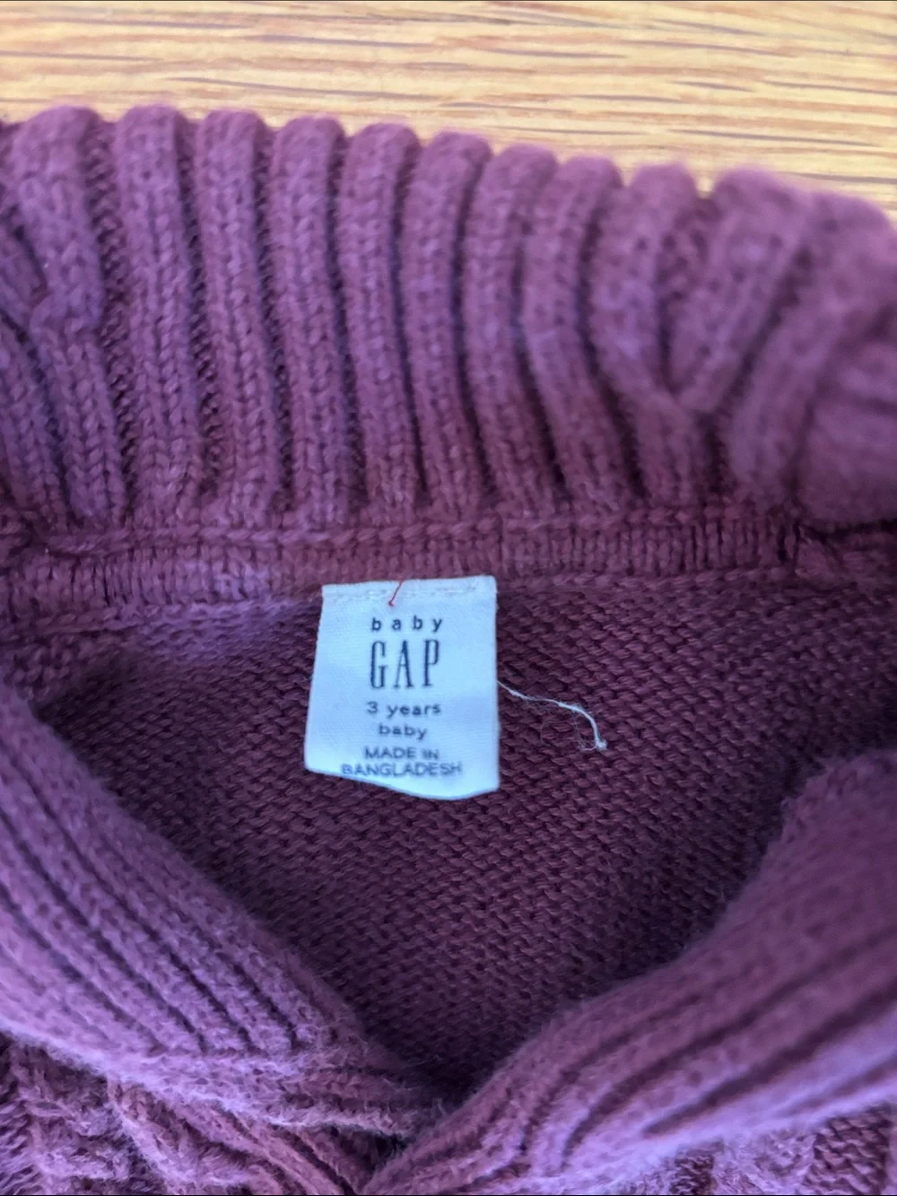 GAP Kids Cable Knit Shawl Collar Cardigan - Plum